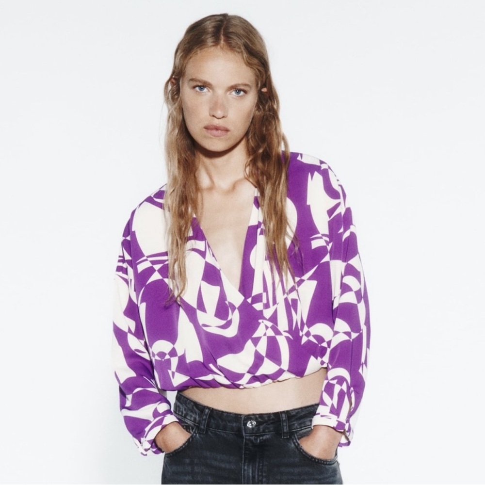 ZARA CROSS FRONT BLOUSE